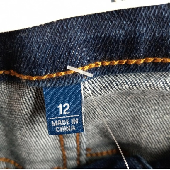 iT Tummy Tuck Jeans Women's Size 12 Dark Wash Distressed Cotton Blend Stretch - Picture 5 of 9